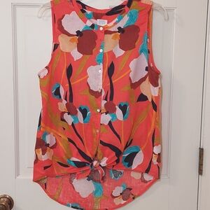 NWOT Sigrid Olsen floral linen top, size M